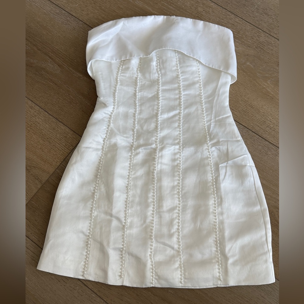 Peppermayo Strapless White Mini Dress